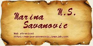 Marina Savanović vizit kartica